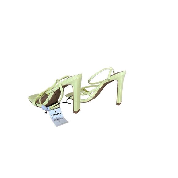 NWT Express Womens Green Open Toe Block Heel Strappy Sandal Size 6.5 - Picture 3 of 9